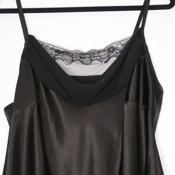 Lane Bryant Womens Tank Top Plus Size 14 Black Satin Embellished Goth Minimalist - Picture 5 of 7
